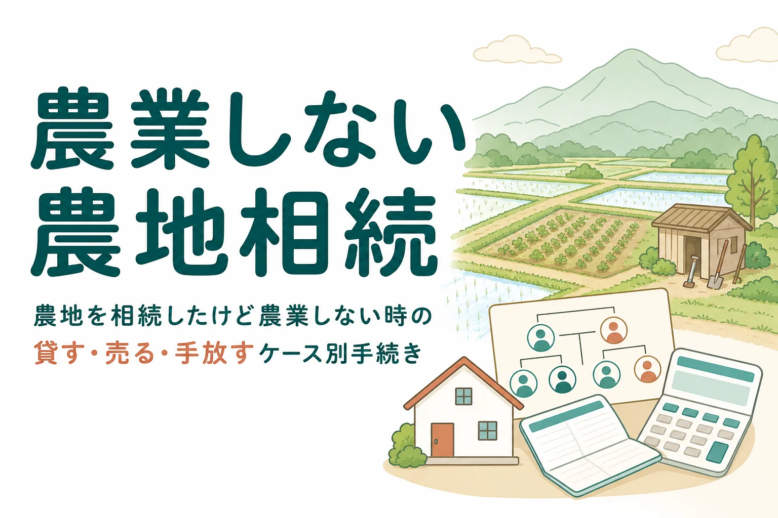 農業をしない人が農地を相続した時のケース別の手続きを解説する記事のアイキャッチ