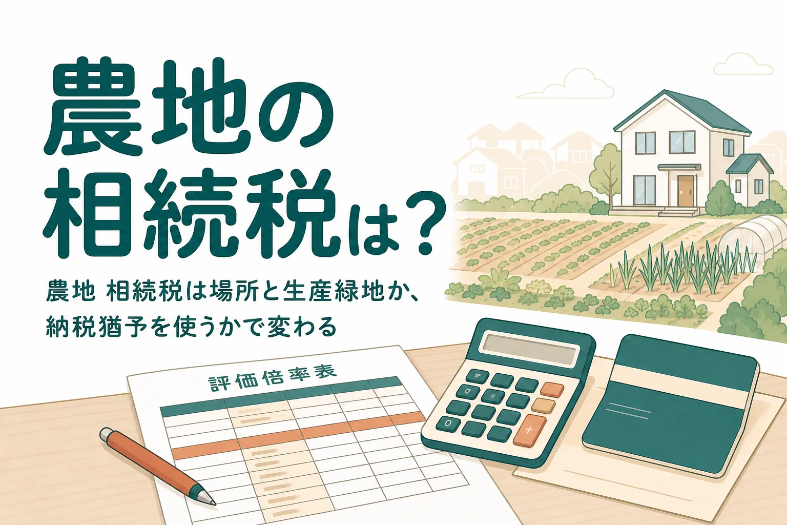 農地を相続した時の相続税を生産緑地や納税猶予のケース別に試算する記事のアイキャッチ