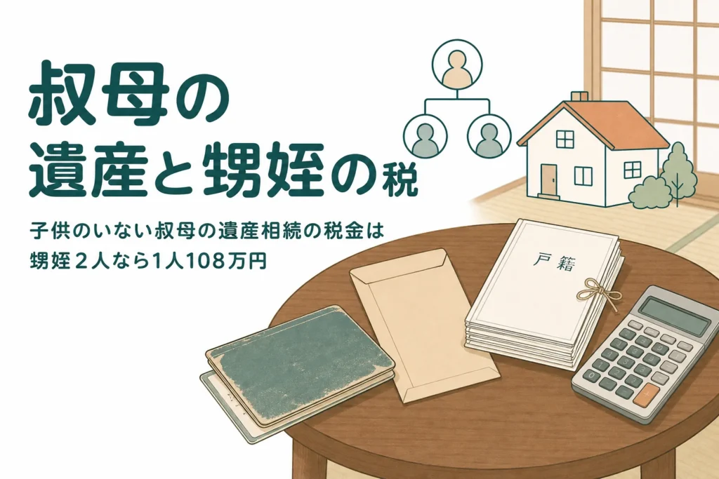 子供のいない叔母の遺産を甥姪が相続した時の税金を解説する記事のアイキャッチ