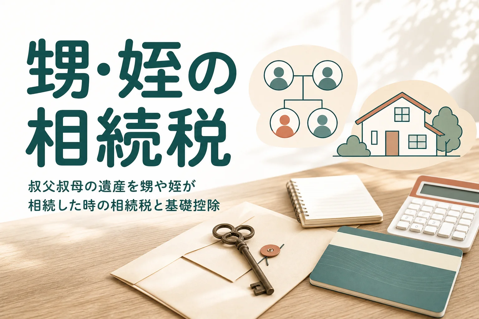 甥や姪が叔父叔母から相続する時の相続税と基礎控除を解説する記事のアイキャッチ