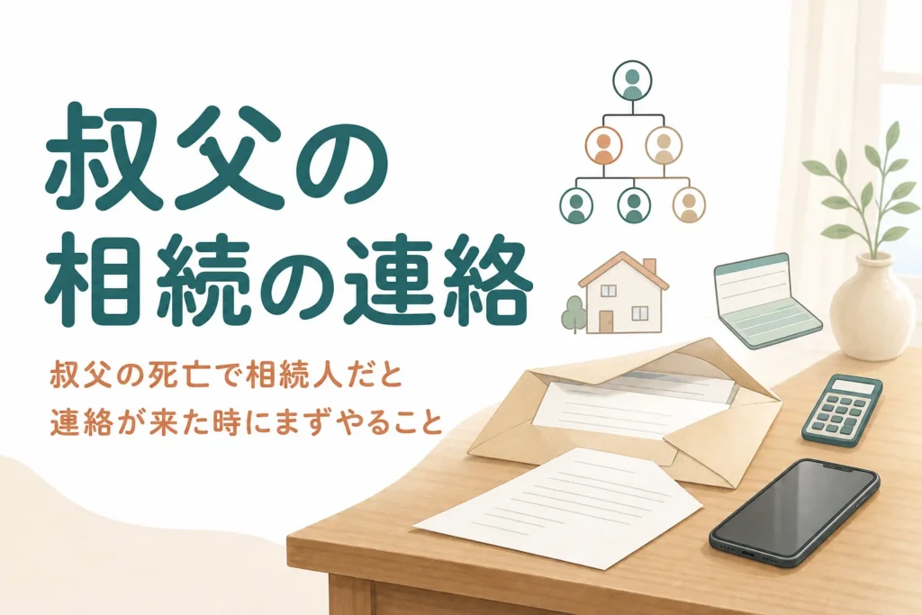 疎遠だった叔父が亡くなり相続人だと連絡が来た時の対応を解説する記事のアイキャッチ