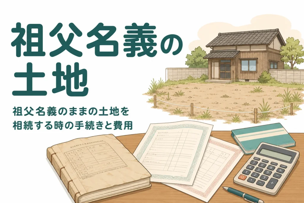 祖父名義のままになっている土地を相続する時の手続きと費用を解説する記事のアイキャッチ