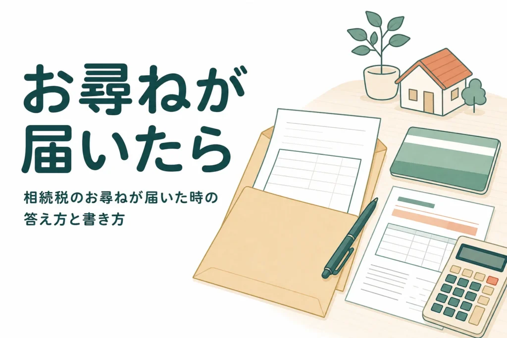 税務署から相続税のお尋ねが届いた時の答え方を解説する記事のアイキャッチ