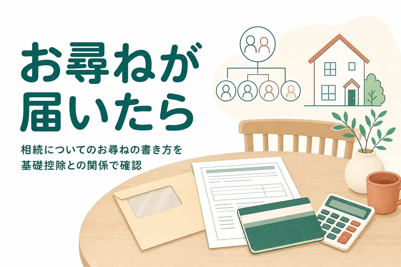 相続についてのお尋ねが届いた時の書き方をケース別に解説する記事のアイキャッチ