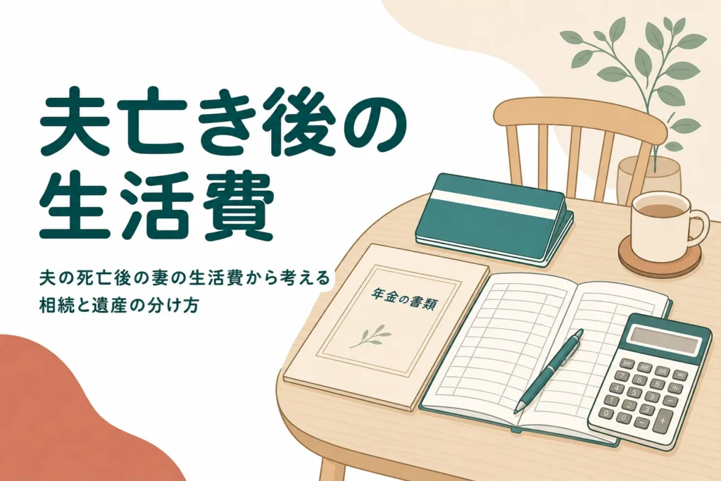 夫が亡くなった後の妻の生活費から遺産の分け方を考える記事のアイキャッチ