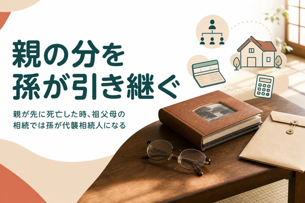 祖父母より先に親が亡くなっている孫の相続と、必要な戸籍を解説する記事のアイキャッチ