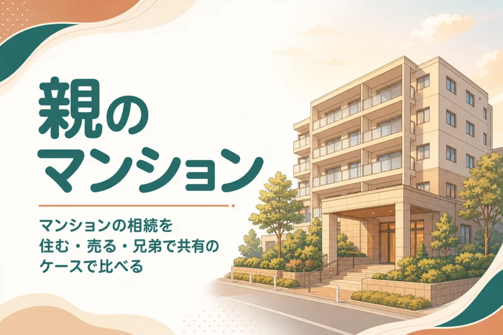 親のマンションを相続した時の住む・売る・共有のケース別の判断を解説する記事のアイキャッチ