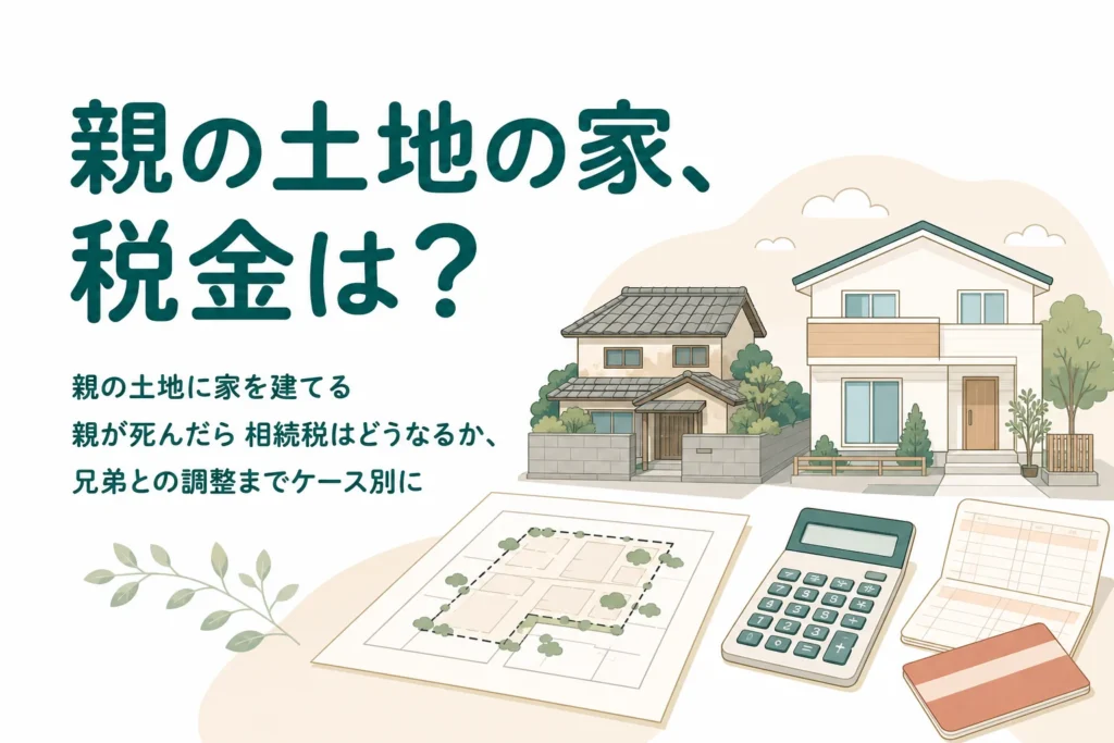 親の土地に子が家を建てた後に親が亡くなった時の相続税と兄弟との調整を判定する記事のアイキャッチ