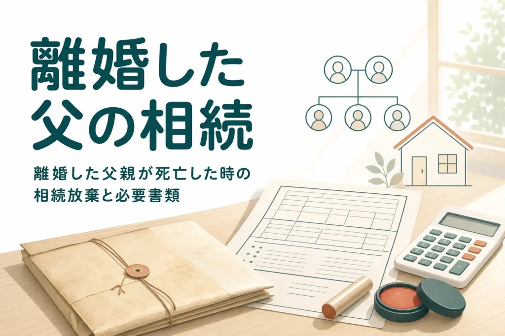 離婚して疎遠だった父親が亡くなった時に相続放棄が必要かと必要書類を解説する記事のアイキャッチ