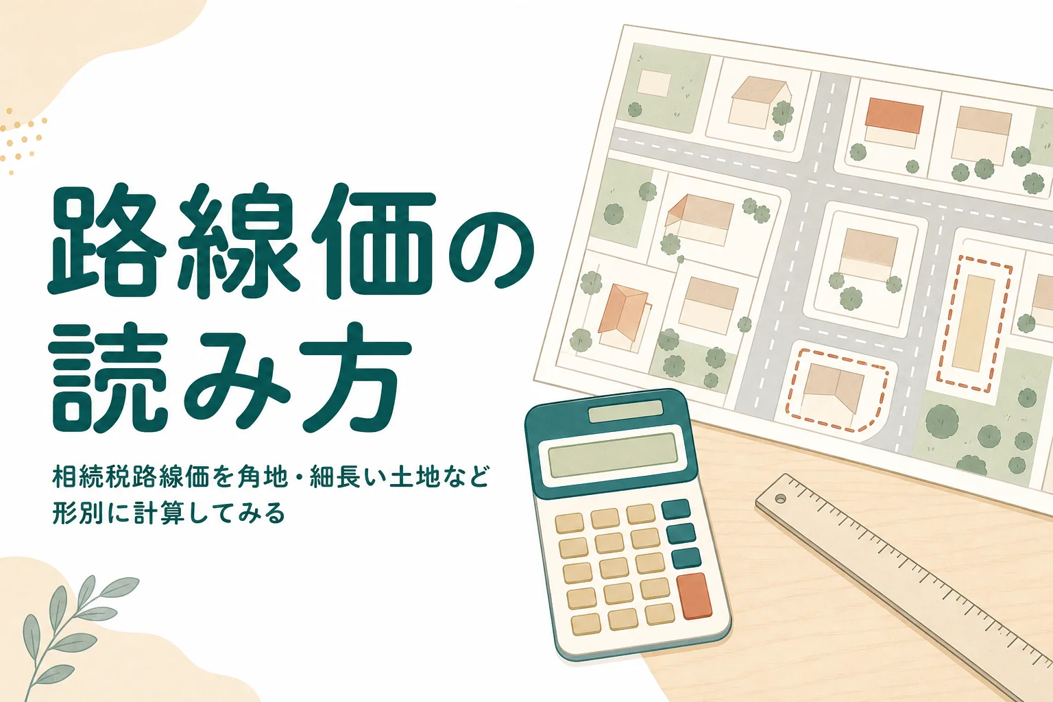 相続税路線価の読み方を土地の形別の計算例で解説する記事のアイキャッチ