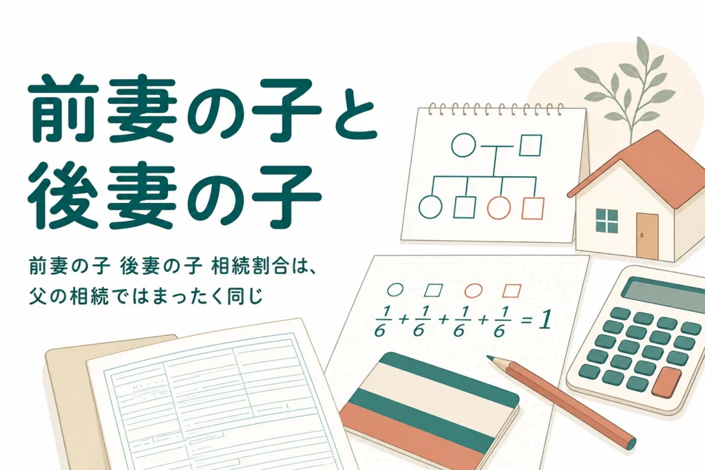 前妻の子と後妻の子がいる場合の相続割合を人数別に確認する記事のアイキャッチ
