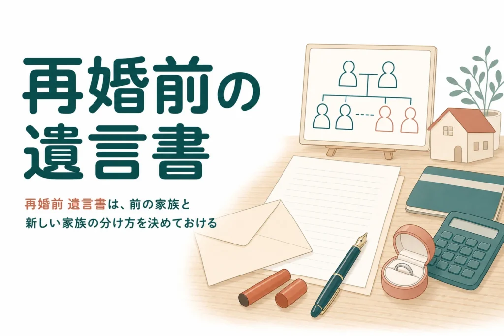 再婚する前に遺言書を書いておくべきケースと書き方を解説する記事のアイキャッチ