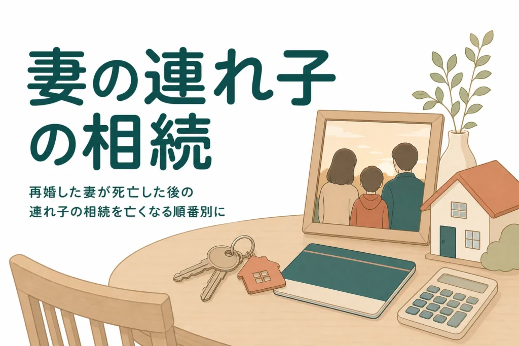 再婚した妻が先に亡くなった時の妻の連れ子の相続を順番別に解説する記事のアイキャッチ