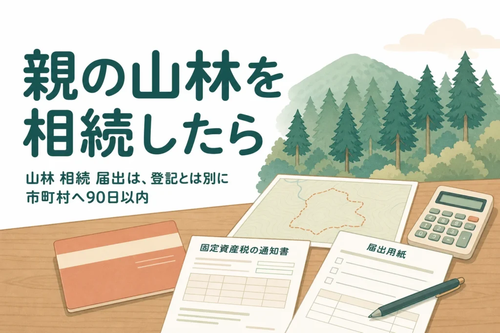 親が持っていた山林を相続した時の届出と相続税の評価を解説する記事のアイキャッチ