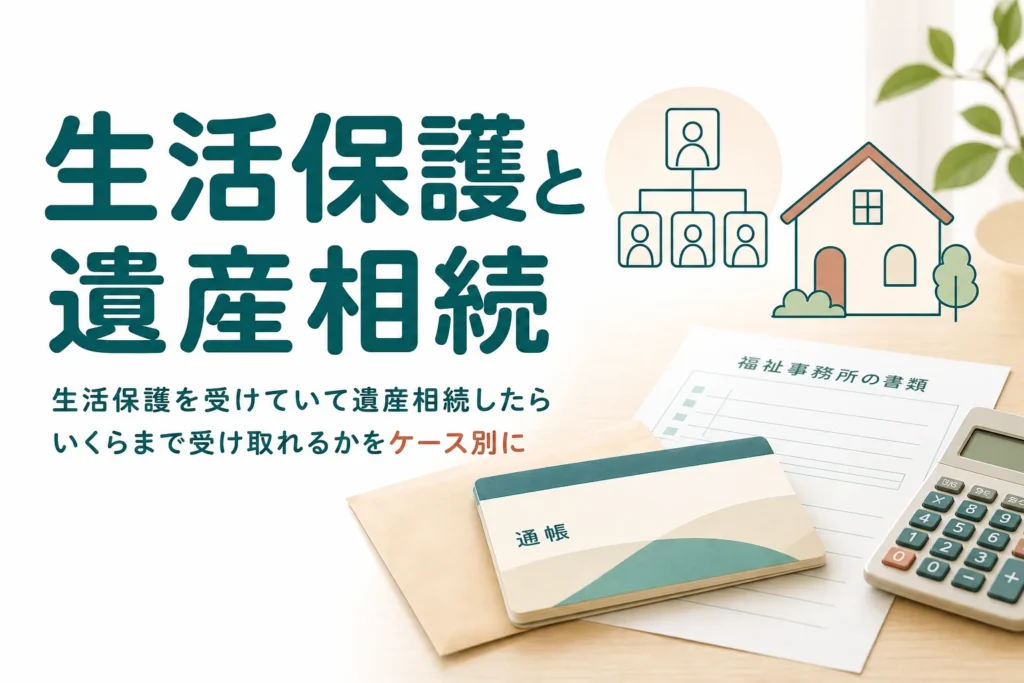 生活保護を受けている人が遺産を相続した時の受給への影響をケース別に解説する記事のアイキャッチ