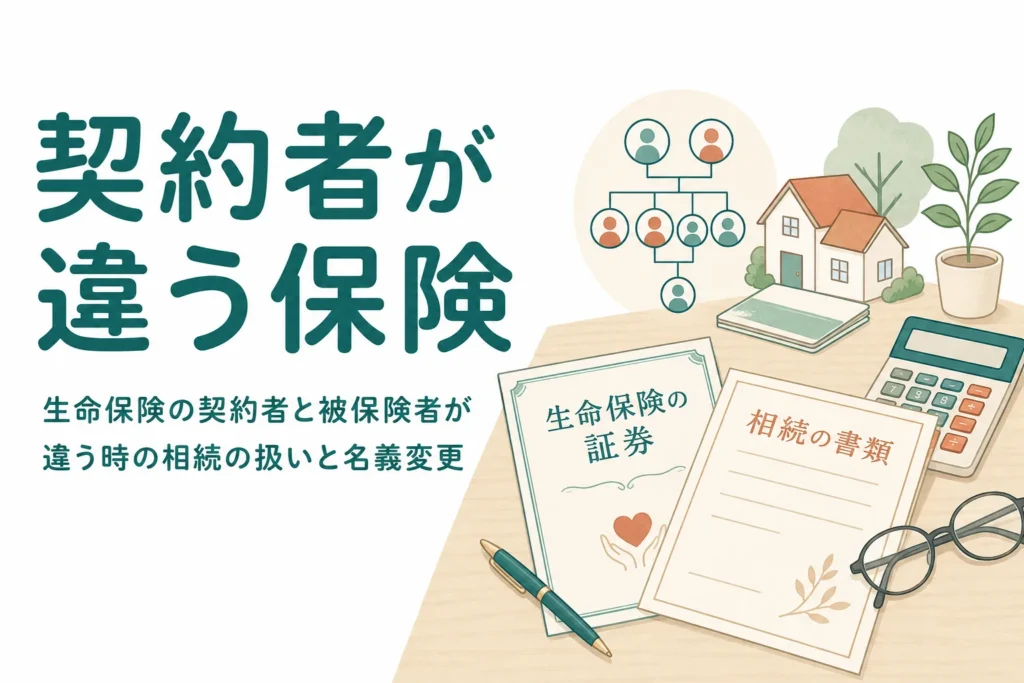 契約者と被保険者が違う生命保険の相続での扱いを解説する記事のアイキャッチ