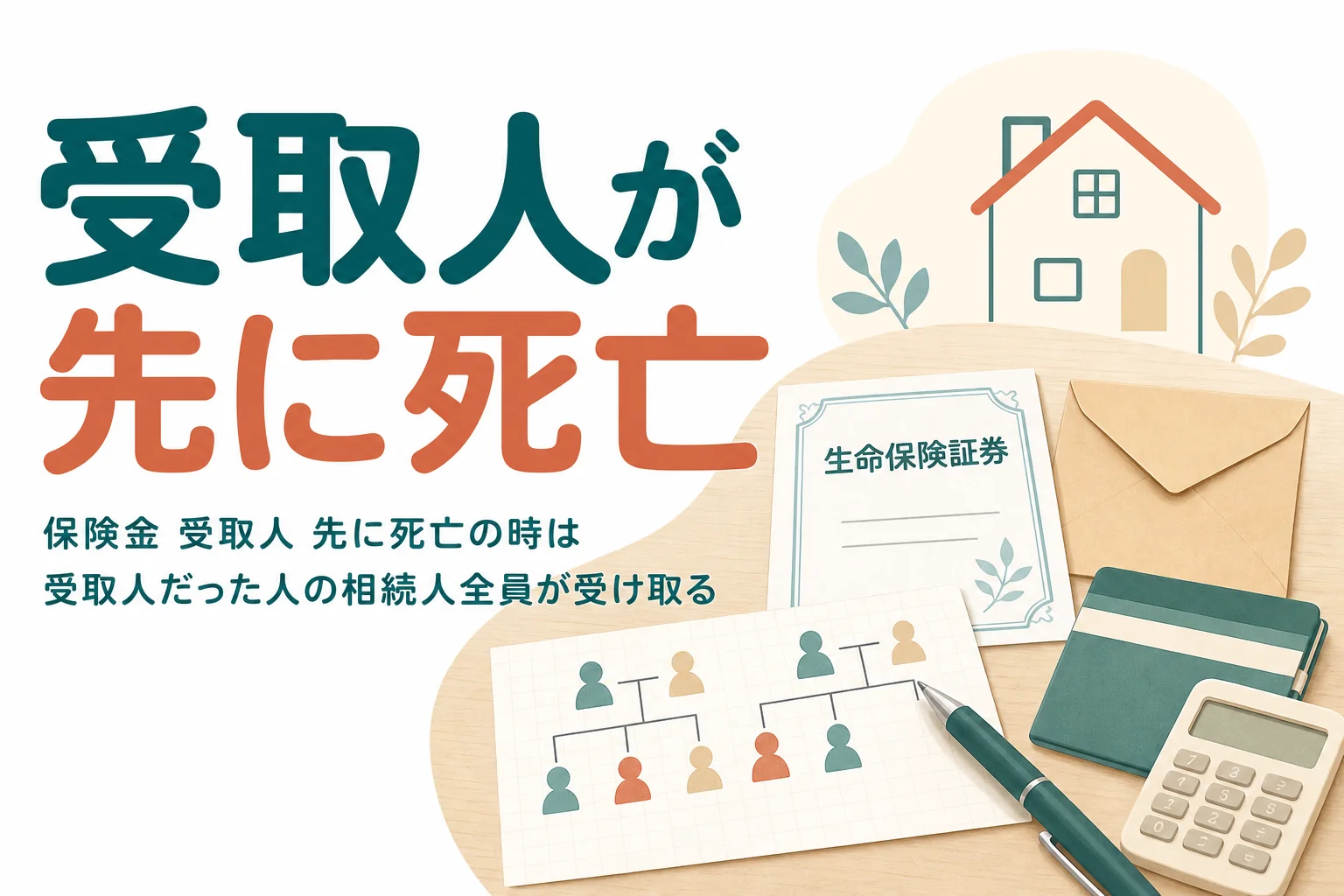 生命保険の受取人が先に亡くなっていた場合に保険金を誰が受け取るかを解説する記事のアイキャッチ