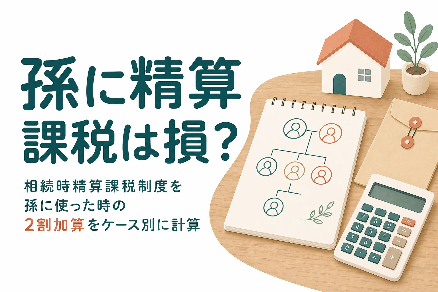 相続時精算課税制度を孫に使った時の2割加算をケース別に計算する記事のアイキャッチ