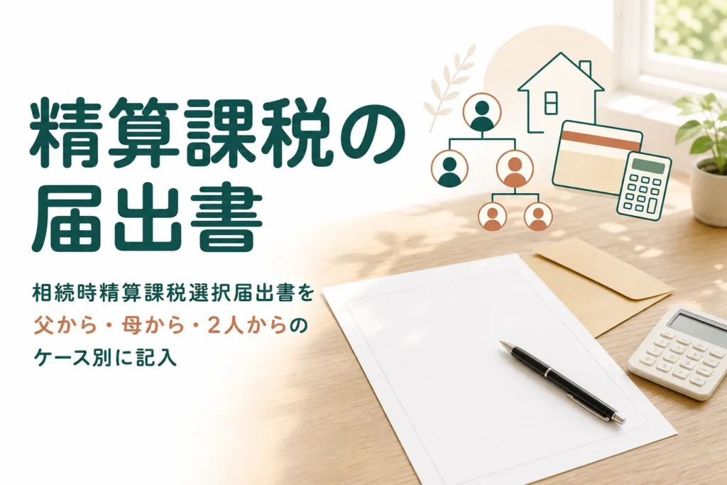 相続時精算課税選択届出書の書き方を贈与者別のケースで解説する記事のアイキャッチ