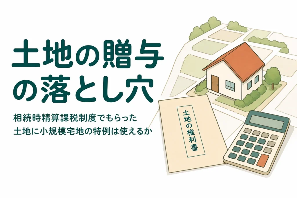 相続時精算課税制度で贈与された土地と小規模宅地の特例の関係をケースで解説する記事のアイキャッチ