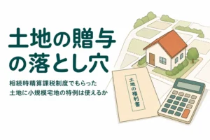 相続時精算課税制度で贈与された土地と小規模宅地の特例の関係をケースで解説する記事のアイキャッチ