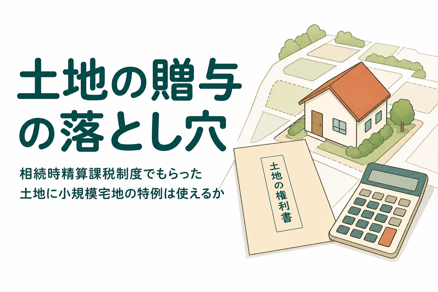 相続時精算課税制度で贈与された土地と小規模宅地の特例の関係をケースで解説する記事のアイキャッチ