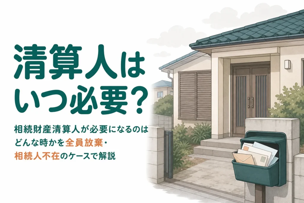 相続財産清算人が必要になるケースを全員放棄・相続人不在の場面で解説する記事のアイキャッチ