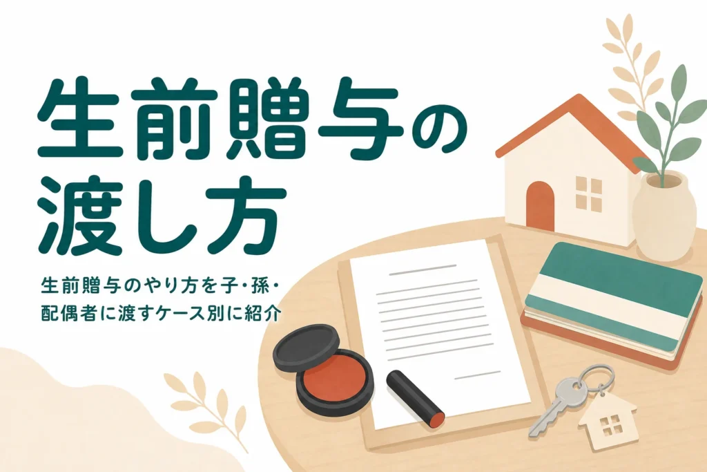 生前贈与のやり方を子・孫・配偶者に現金や家を渡すケース別に紹介する記事のアイキャッチ