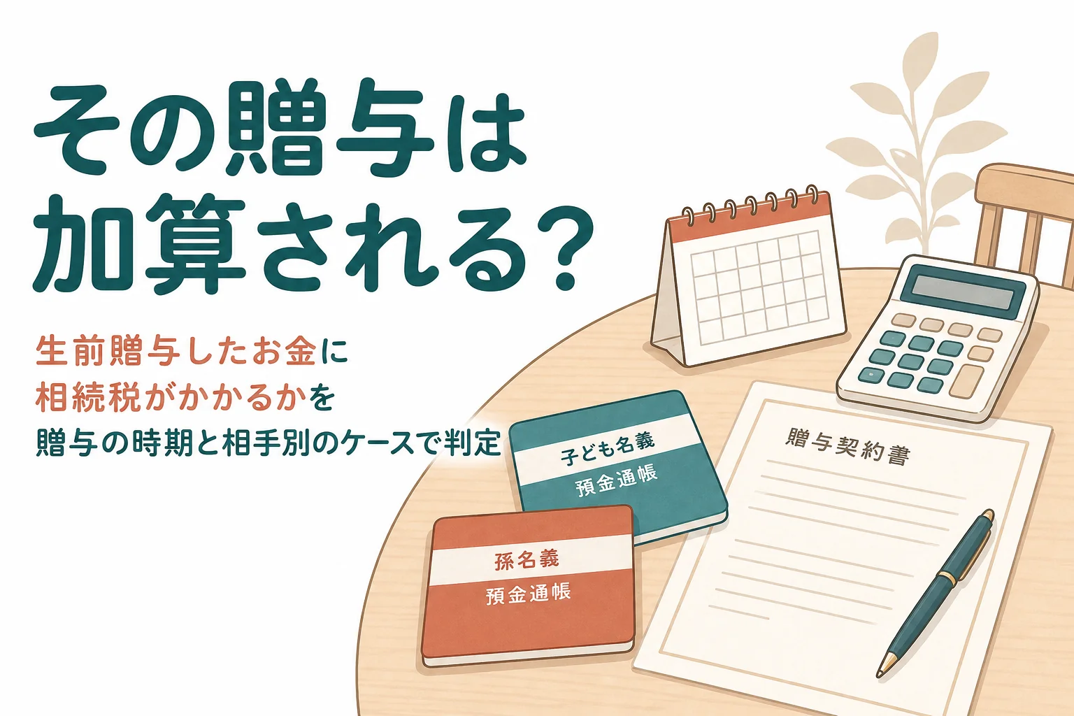生前贈与したお金に相続税がかかるかを贈与の時期と相手別に判定する記事のアイキャッチ