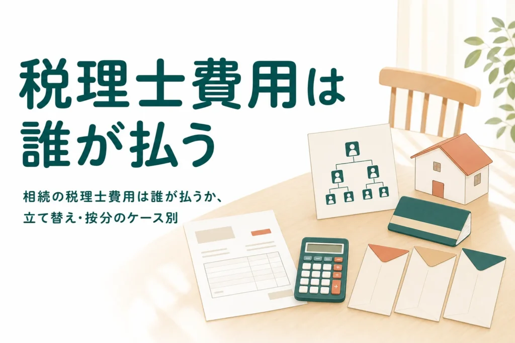 相続の税理士費用を誰が払うかを立て替え・按分のケース別に解説する記事のアイキャッチ