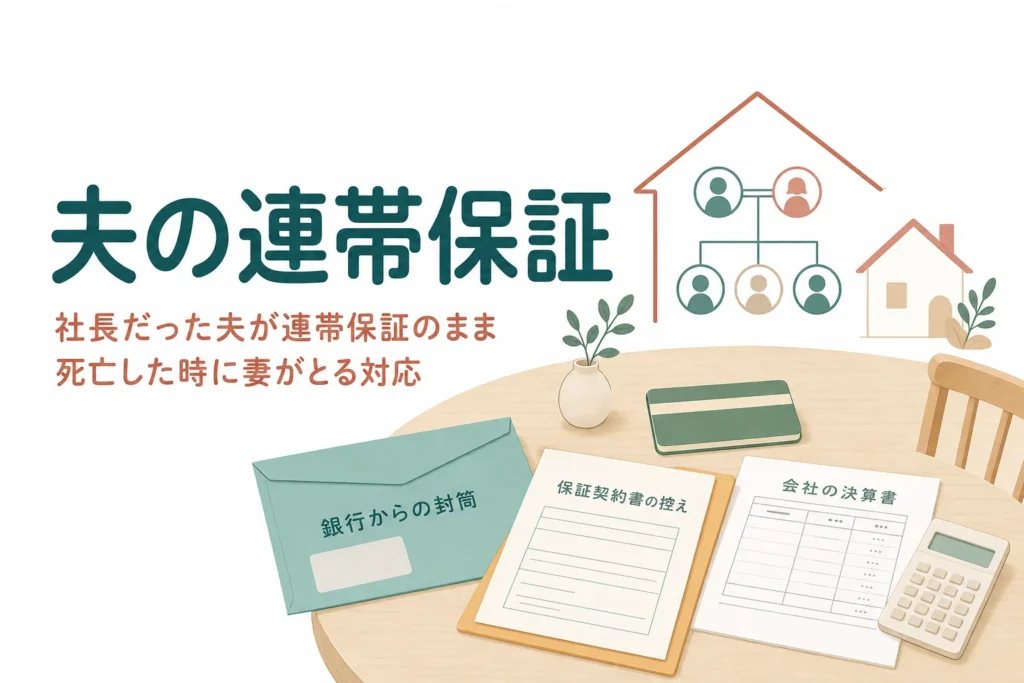 社長だった夫が会社の連帯保証人のまま亡くなった時の妻の対応を解説する記事のアイキャッチ