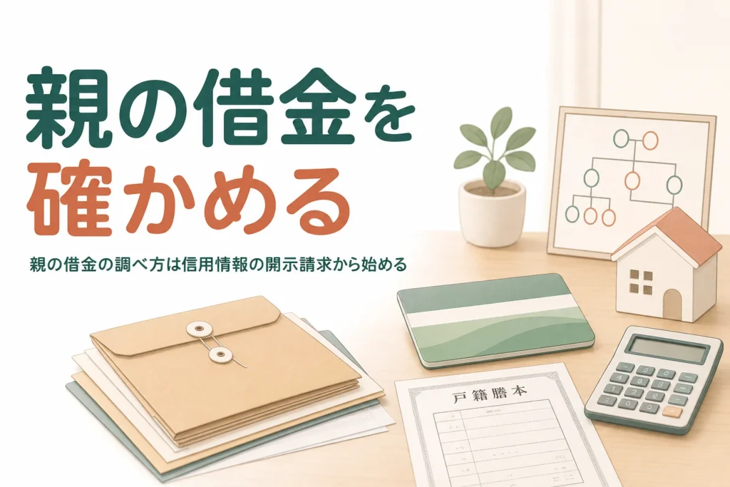 親の借金を信用情報の開示請求で確かめる方法を解説する記事のアイキャッチ