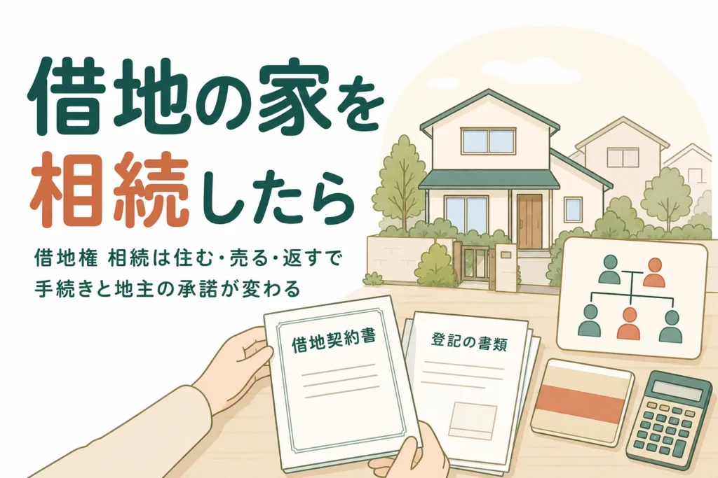借地権付きの実家を相続した時の手続きを、住み続ける・売る・返すのケース別に解説する記事のアイキャッチ