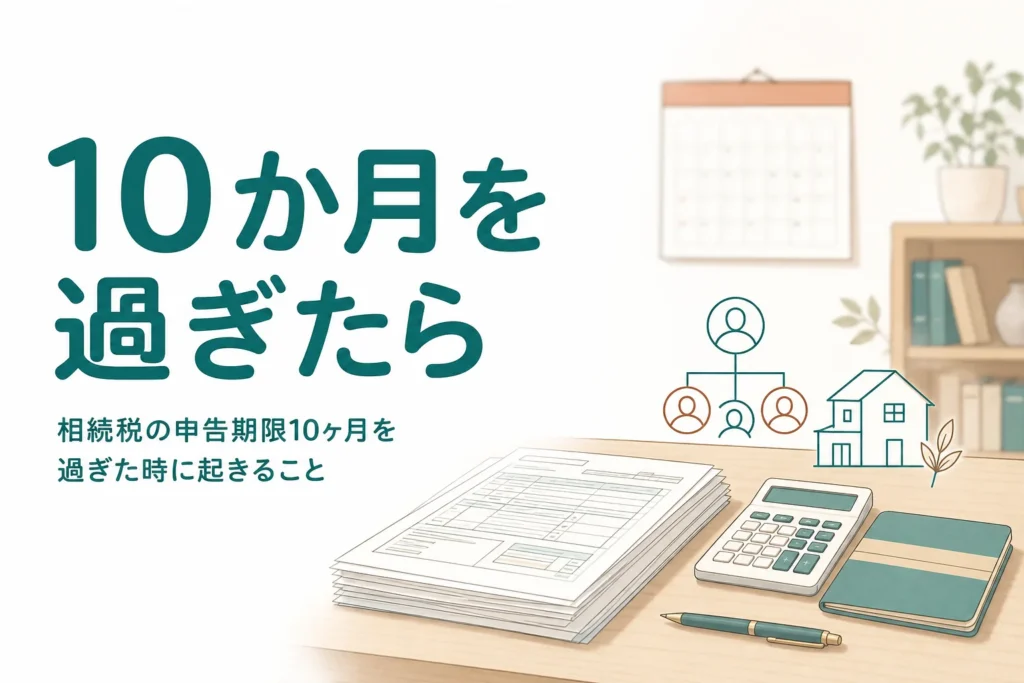 相続税の申告期限の10か月を過ぎた時に何が起きるかを解説する記事のアイキャッチ