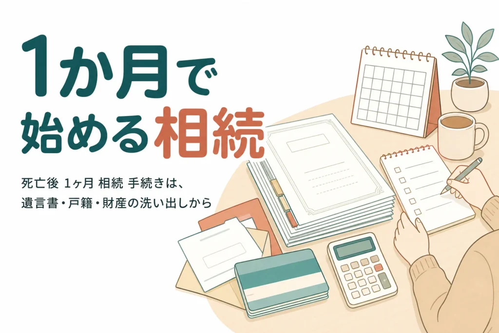 亡くなって1か月が過ぎた頃に始めたい相続の手続きと順番を解説する記事のアイキャッチ