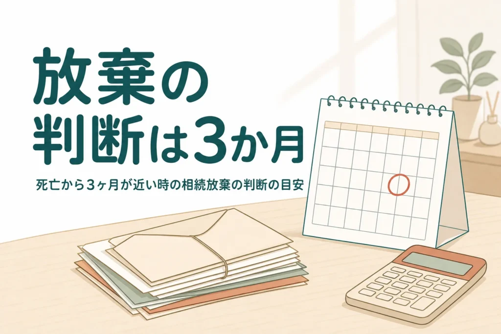 亡くなって3か月が近い時に相続放棄するか判断する目安を解説する記事のアイキャッチ