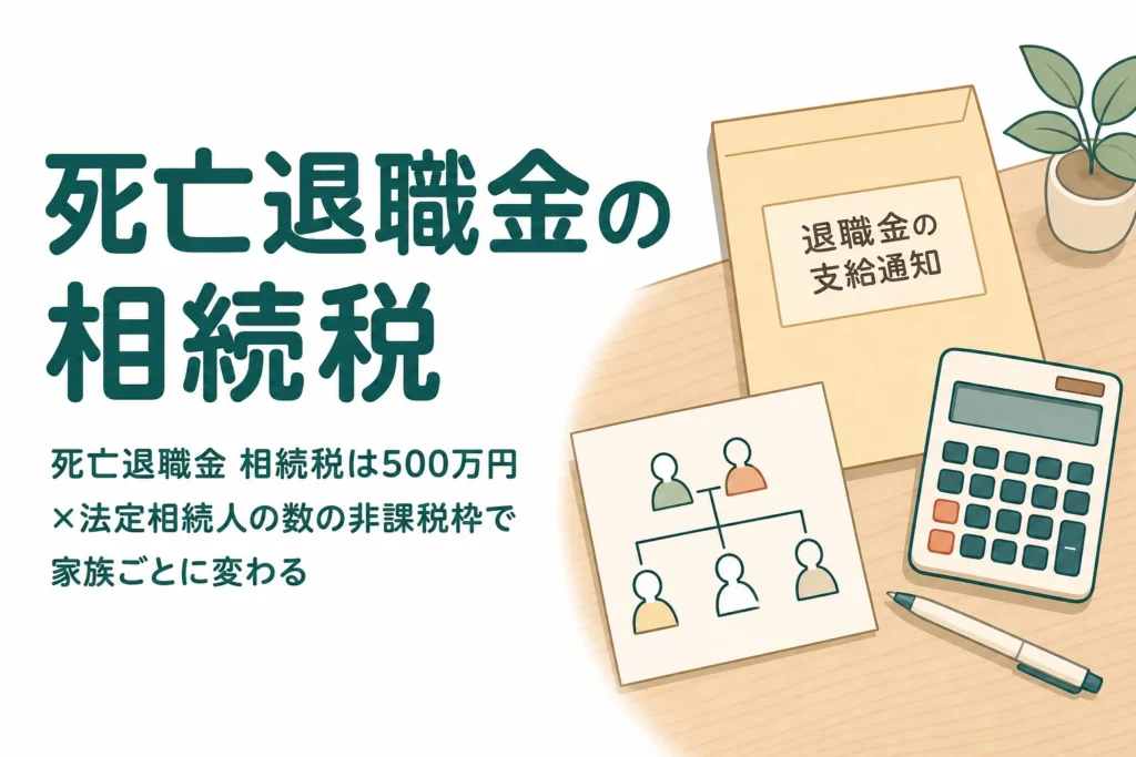 死亡退職金にかかる相続税を家族構成別に試算する記事のアイキャッチ