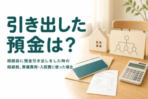相続前や口座凍結前に預金を引き出した時の相続税の扱いを使い道別に解説する記事のアイキャッチ
