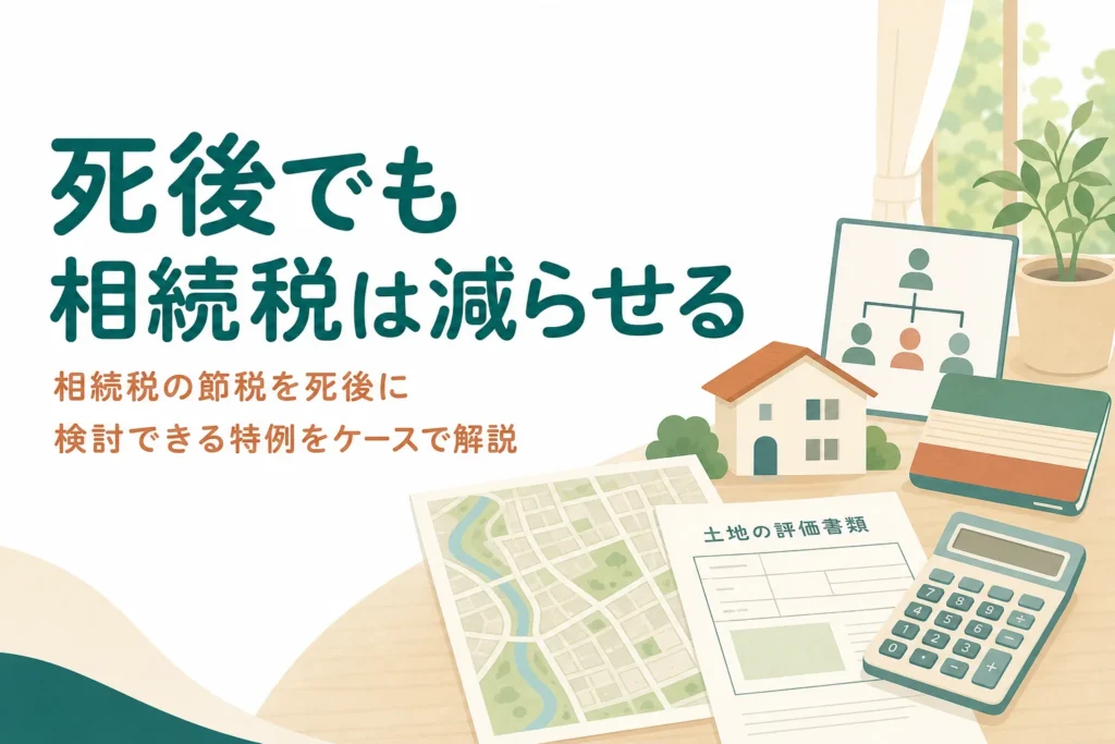 亡くなった後でも相続税を減らせる特例をケース別に解説する記事のアイキャッチ