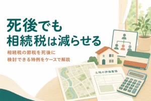 亡くなった後でも相続税を減らせる特例をケース別に解説する記事のアイキャッチ