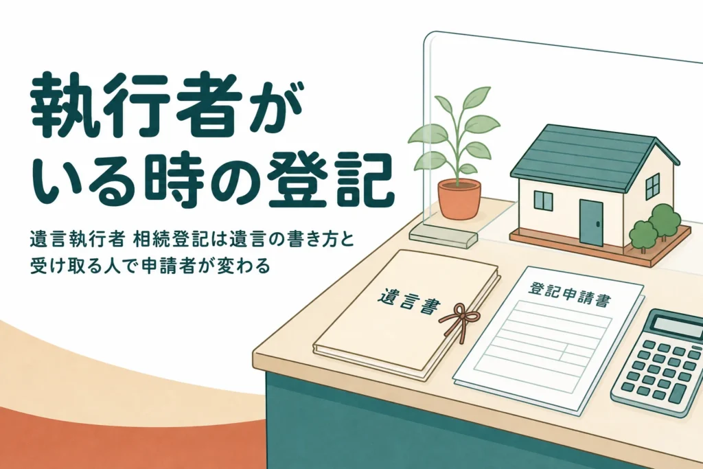 遺言執行者がいる場合の相続登記の申請者と書類をケース別に確認する記事のアイキャッチ