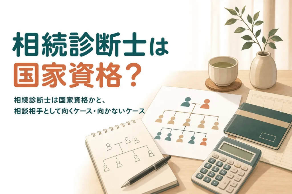 相続診断士が国家資格かどうかと、相談相手として向くケースを解説する記事のアイキャッチ