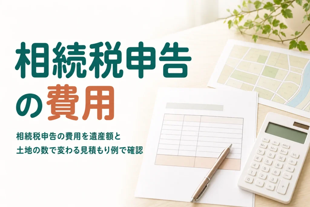 相続税申告を税理士に頼む費用の目安を遺産額と土地の数のケース別に解説する記事のアイキャッチ