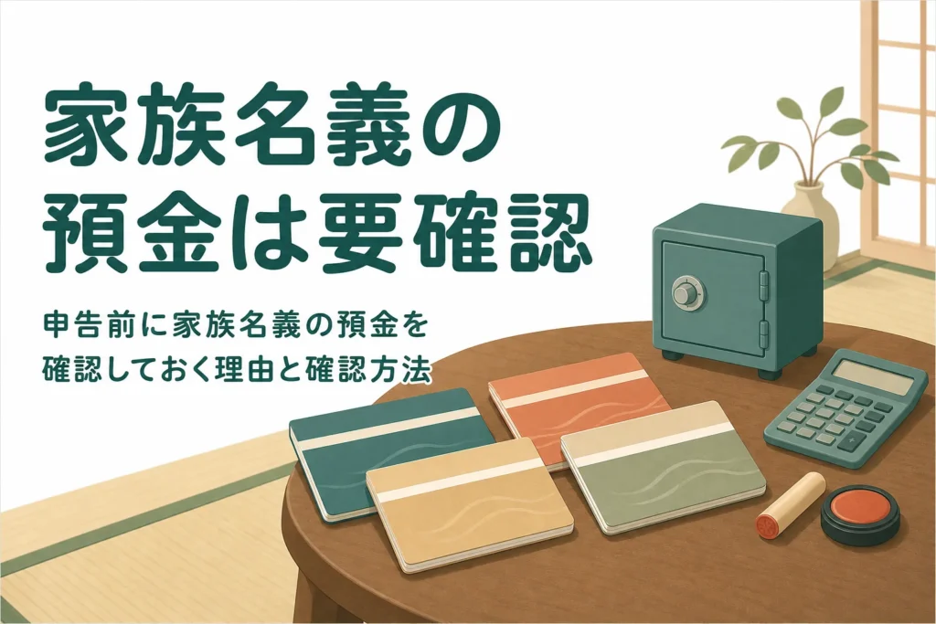 相続税の申告前に家族名義の預金を確認する方法を解説する記事のアイキャッチ
