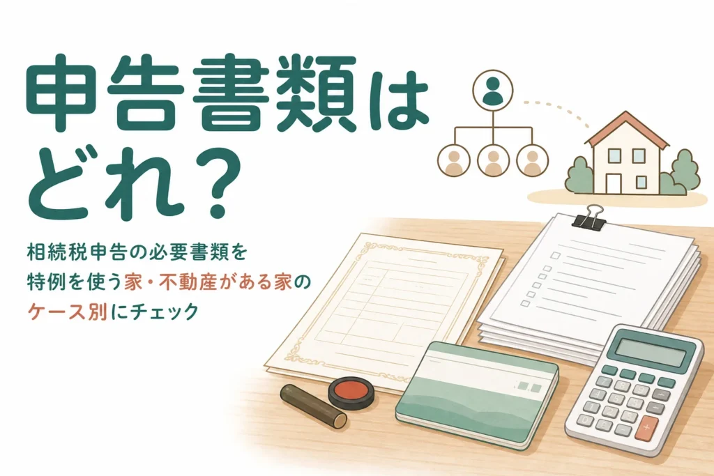 相続税申告の必要書類をケース別にチェックする記事のアイキャッチ