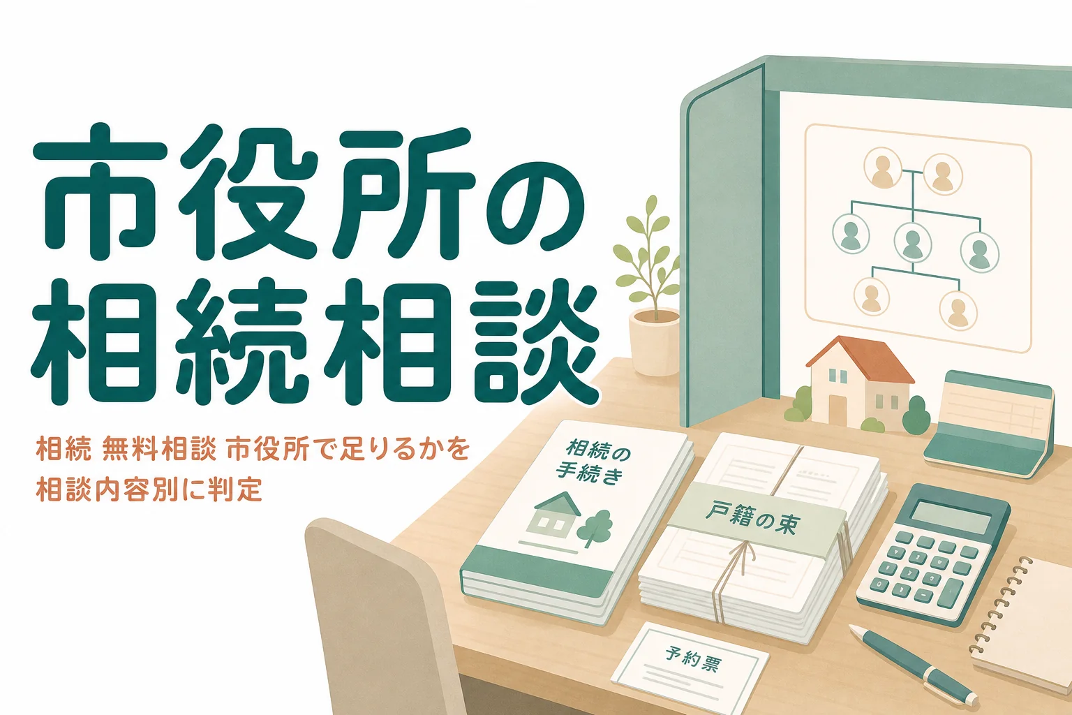 市役所の相続無料相談で足りるかを相談内容別に判定する記事のアイキャッチ