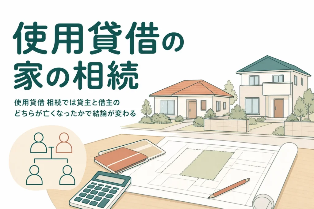 使用貸借で住む家が相続でどうなるかをケース別に解説する記事のアイキャッチ