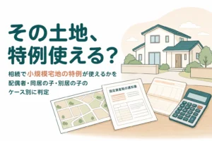 相続で小規模宅地の特例が使えるかを取得する人ごとに判定する記事のアイキャッチ