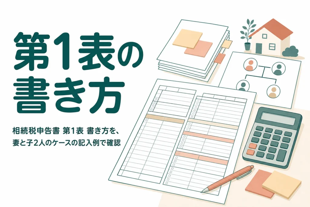 相続税申告書の第1表の書き方を記入例で確認する記事のアイキャッチ