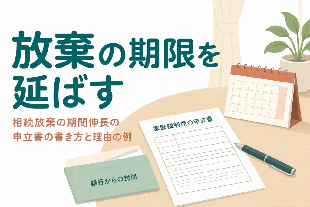 相続放棄の期間を延ばしてもらう申立書の書き方と認められやすい理由の例を解説する記事のアイキャッチ